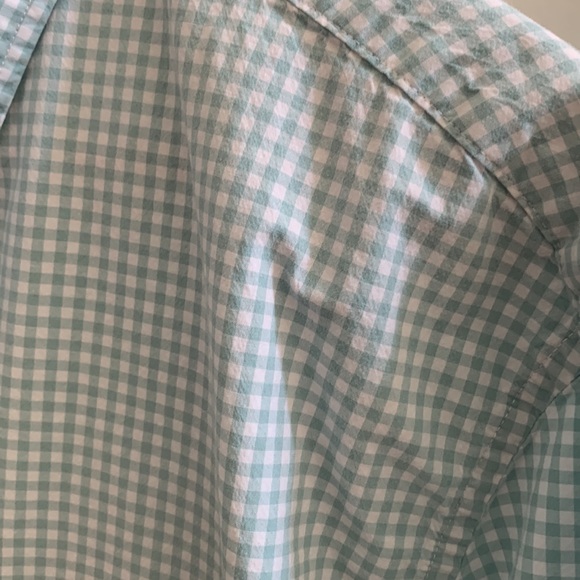J. Crew Stretch Green Gingham Checkered Button-Down Shirt Men's XXL - Picture 4 of 7